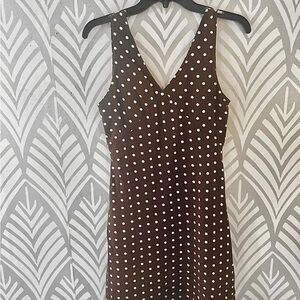 Brown Polka Dot Mini Dress